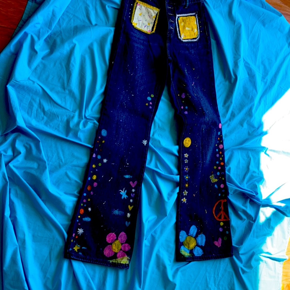 Buy 2 items get 1 free! 3 / $10 items for $20. Navy denim painted jeans